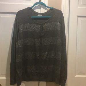 Plus size grey and sparkle cardigan XXL